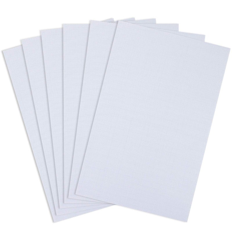 Similane 6 Pieces Aida Cloth 14 Count Cross Stitch Fabric, White, 12 by 18-Inch - Image 1